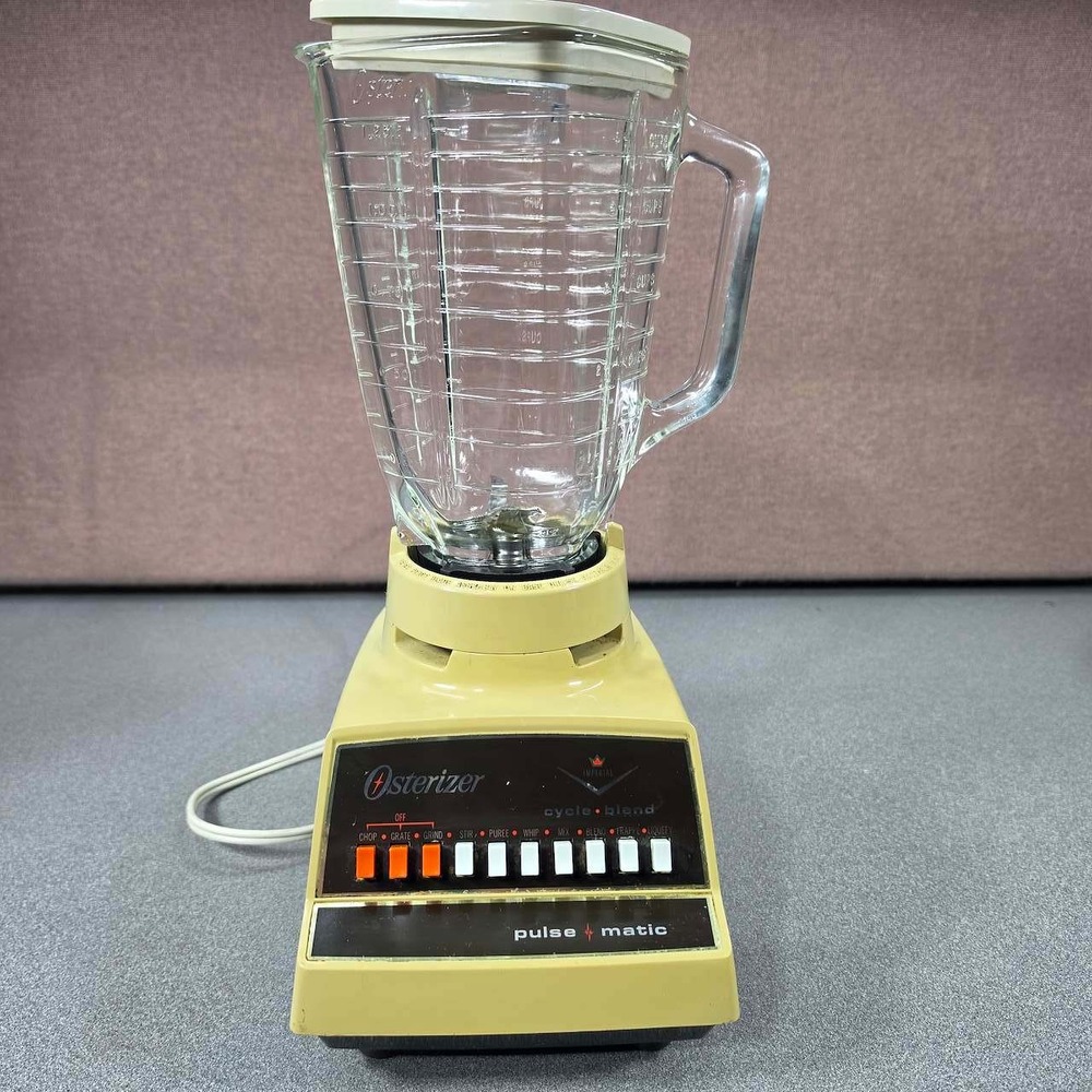 Osterizer Pulse Matic Blender 10 Speed Cream Excellent Vintage Glass Pitcher